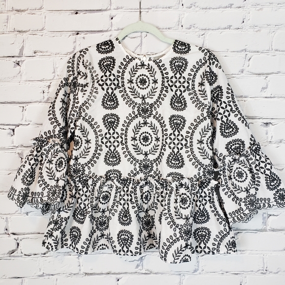 ASOS Tops - Asos Black and White Embroideres Blouse